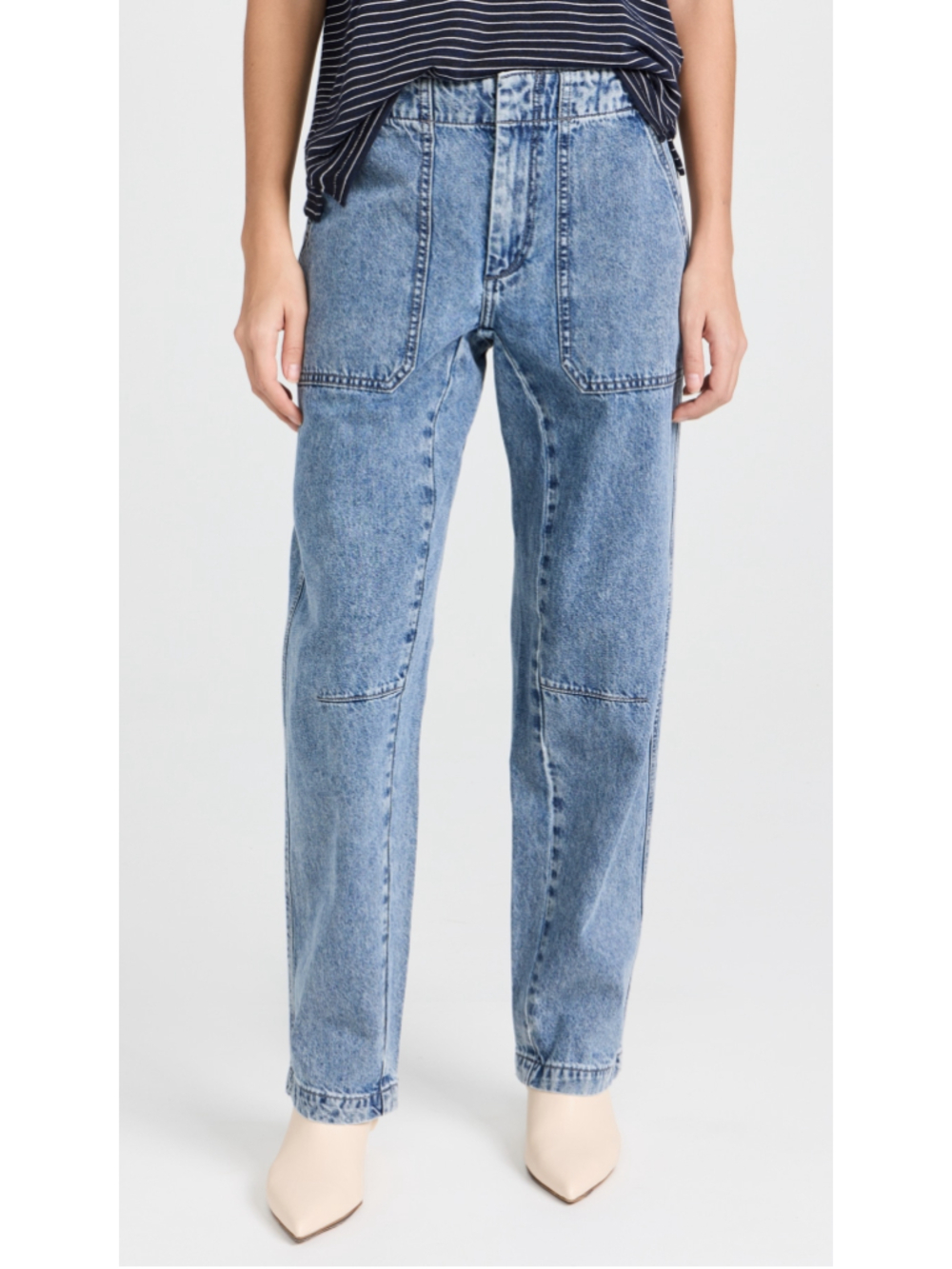 rag & bone Leyton Utility Pants Elle Acid Wash Denim Size 8